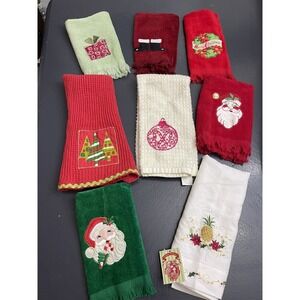 Christmas Hand Towel Lot Of 8